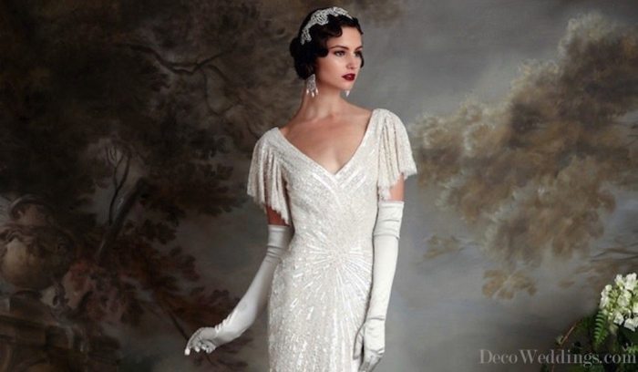 1920 style wedding dress