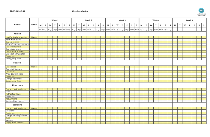 Contoh desain jadwal piket kelas