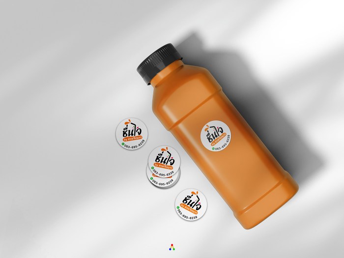 Contoh desain stiker minuman botol