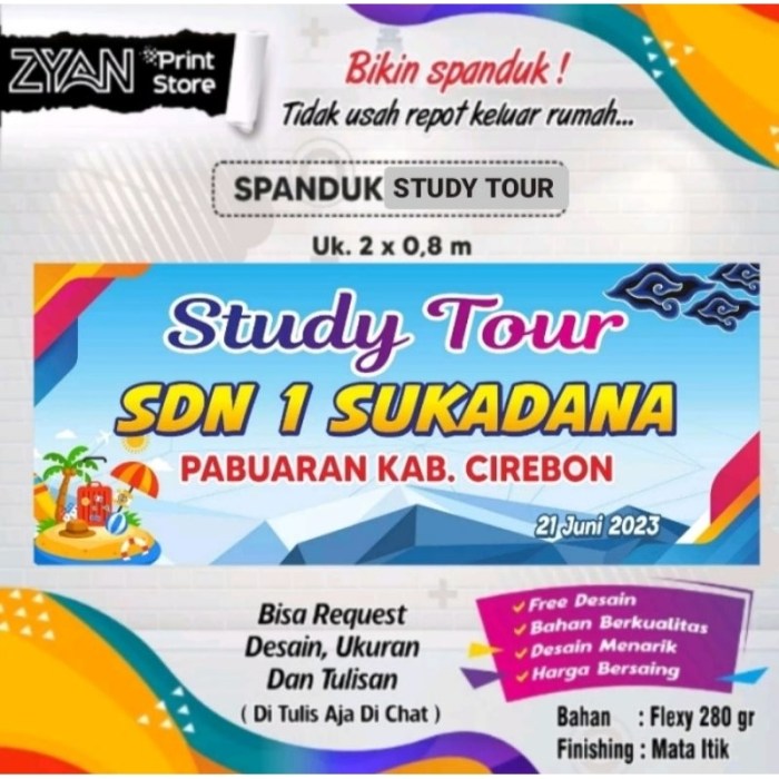 Contoh desain banner study tour