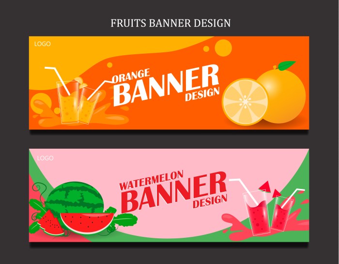 Contoh desain banner jus buah